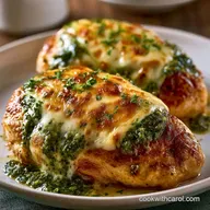Cheesy Baked Pesto Chicken Thighs for 4