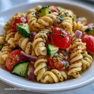 Cucumber Tomato Pasta Salad with Feta