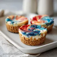 Red White Blue Mini Cheesecakes for 36