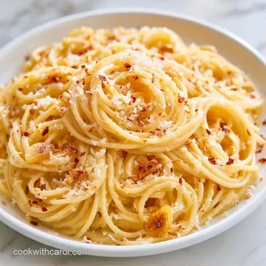 Italian Garlic Pasta for 4 Servings Recipe Card