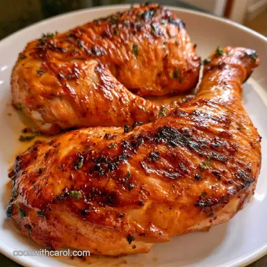BBQ Chicken Leg Quarters: Air Fryer Recipe Card