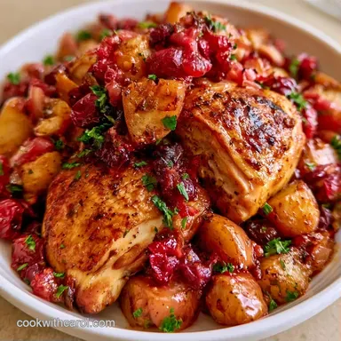 Apple Cranberry Roasted Chicken for 4 Recipe Card