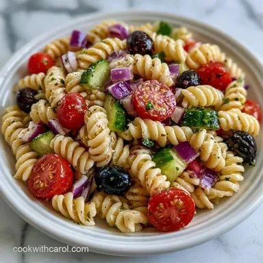 Basic Cold Pasta Recipe for 10 Servings Recipe Card