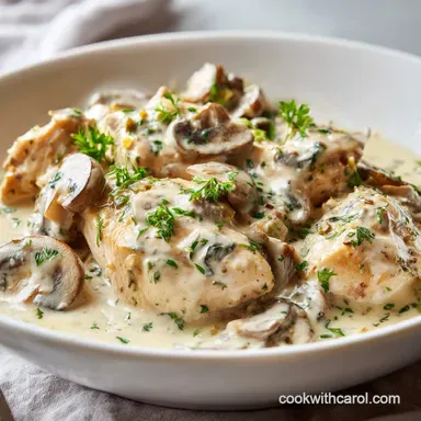 Chicken Stroganoff with Cremini Mushrooms Recipe Card