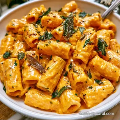 Butternut Squash Sage Pasta for 4 Servings Recipe Card