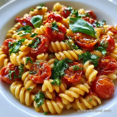 Cherry Tomato Basil Pasta in 25 Minutes Recipe Card