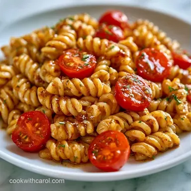 Cherry Tomato Pasta Salad with Balsamic Recipe Card
