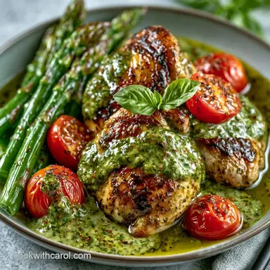 Chicken Pesto Skillet in 30 Minutes Recipe Card