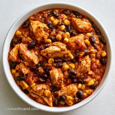 Chicken Tortilla Dump Dinner One-Pot Recipe Card