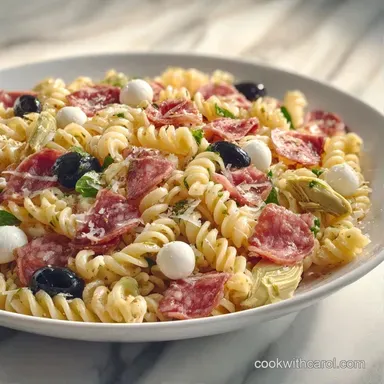 Classic Antipasto Pasta Salad for 8 Recipe Card