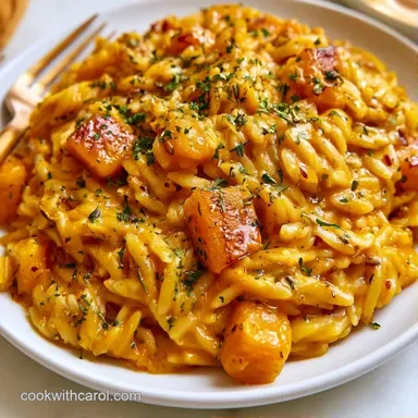 One-Pot Butternut Squash Orzo Recipe Card