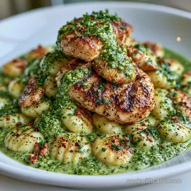 Creamy Chicken Pesto Gnocchi One-Pan Recipe Card