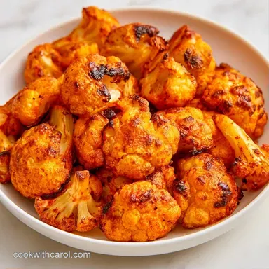 Crispy Garlic Air Fryer Cauliflower Recipe Card