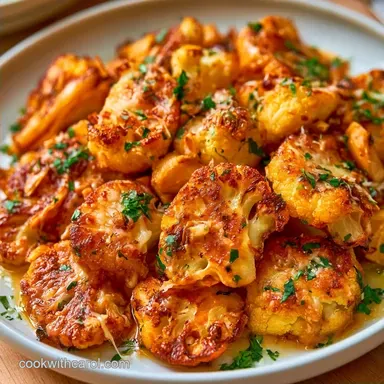 Garlic Parmesan Cauliflower: Golden