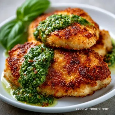 Pesto Chicken Thighs for 4 Servings Recipe Card