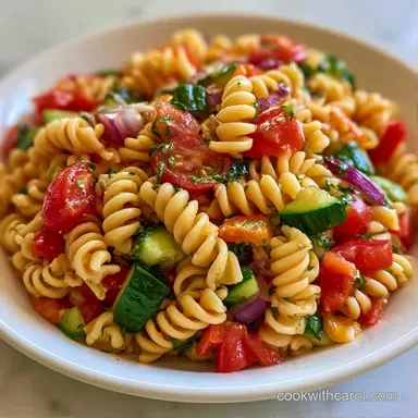 Healthy Garden Pasta Side in 20 Minutes Recipe Card