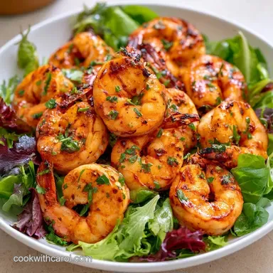Healthy Grilled Shrimp Salad for 4 Recipe Card
