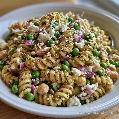 Lemon Herb Pasta Salad with Chickpeas Recipe Card