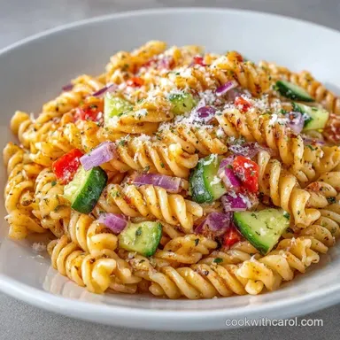 Parmesan Cheese Pasta Salad for 6 Servings Recipe Card