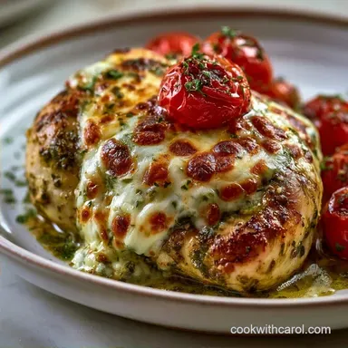 Pesto Chicken Thighs with Mozzarella