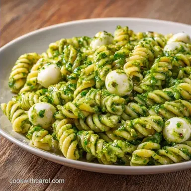 Pesto Mozzarella Pasta Salad in 15 Min