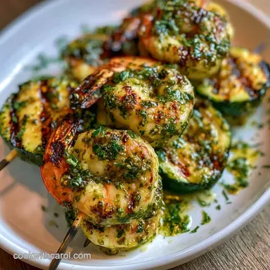 Pesto Shrimp Skewers in 15 Minutes Recipe Card
