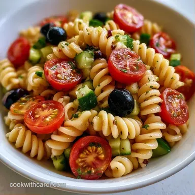 Quick Picnic Pasta Salad for 12 Servings Recipe Card