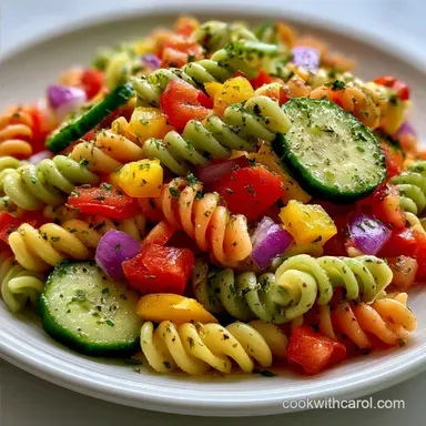 Rainbow Vegetable Pasta Salad Meal Prep