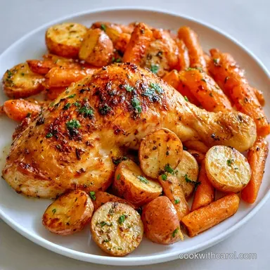 Chicken and Potatoes One-Pan Baked