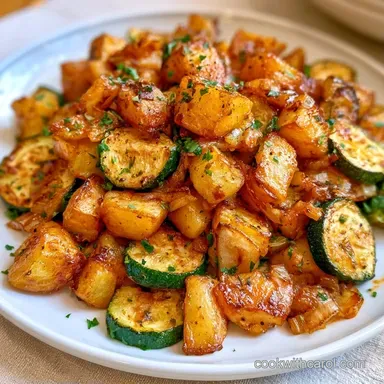 Zucchini and Potatoes for 4 Servings Recipe Card