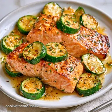 Salmon and Zucchini Sheet Pan Dinner for 4