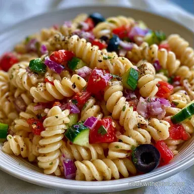 Simple Potluck Pasta Salad Party-Ready Recipe Card