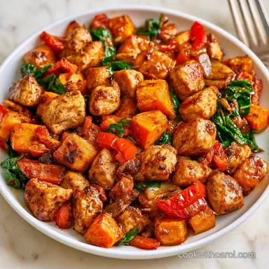 Turkey Sweet Potato Skillet with Spinach