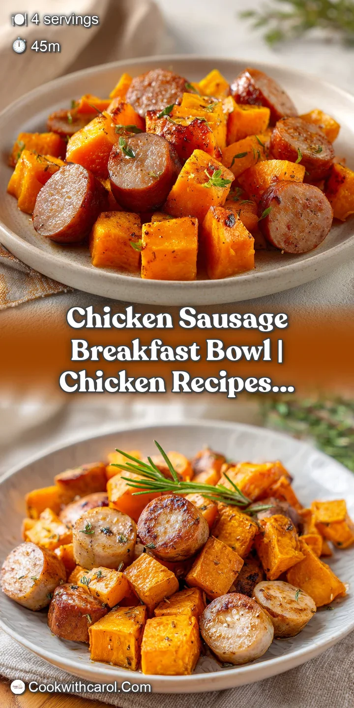 Macro shot of seared chicken sausage and creamy eggs topped with a sprinkle of herbs and melted gold cheese.