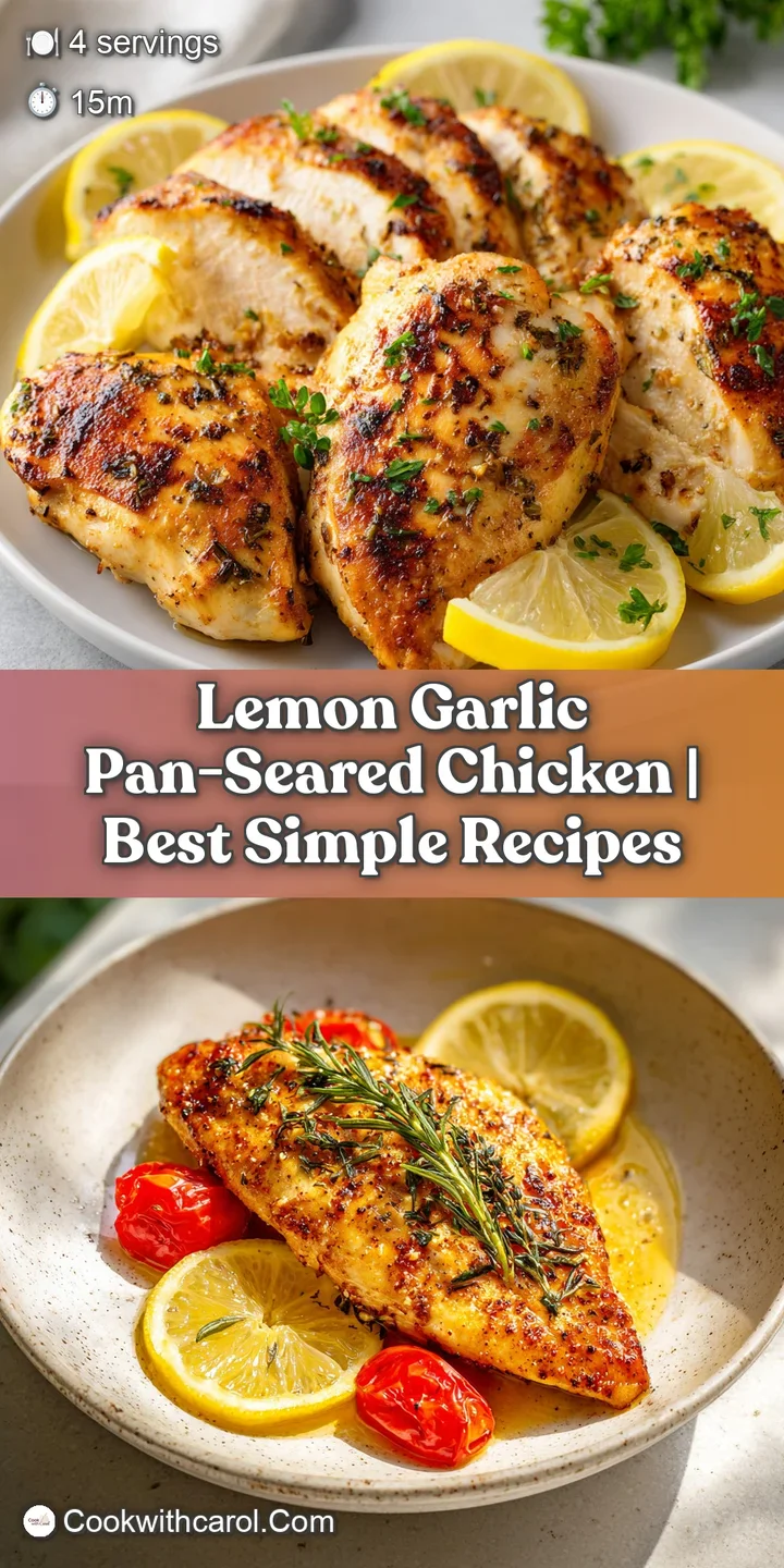 Close-up of juicy, pan-seared chicken thigh bathed in a glossy, zesty lemon-garlic sauce.