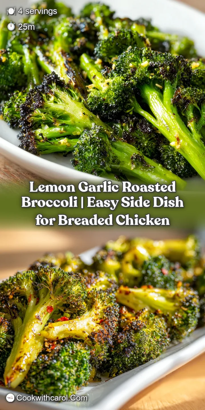 Close-up of perfectly roasted broccoli, with browned tips and a sprinkle of toasted breadcrumbs.