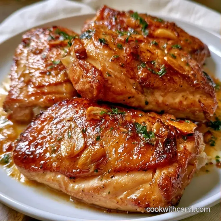 Golden roasted chicken quarters served on a white ceramic plate with steamed greens and a slice of fresh lemon.