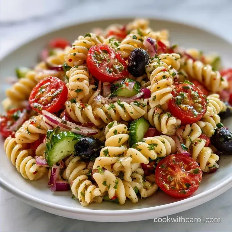 Basic Cold Pasta Recipe with Cucumber and Tomato