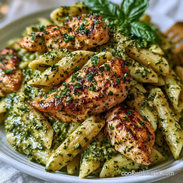 Easy Creamy Pesto Chicken Penne