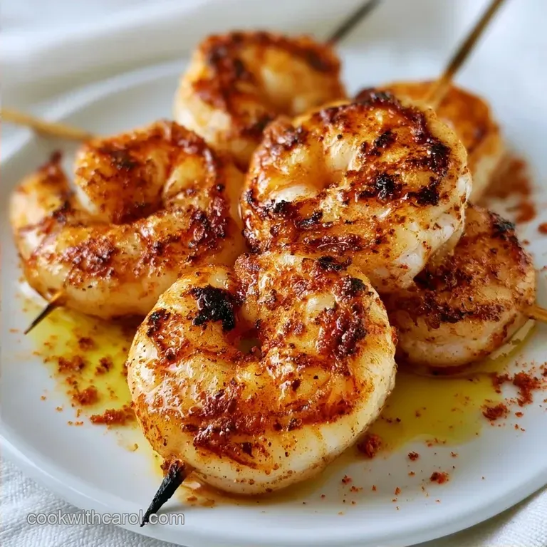 Healthy Garlic Grilled Shrimp Skewers