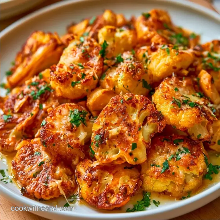 Garlic Parmesan Roasted Cauliflower: Golden