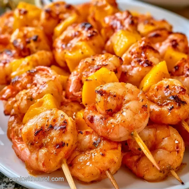 Three colorful skewers arranged on a slate plate with zesty lime wedges and fresh green cilantro sprigs.
