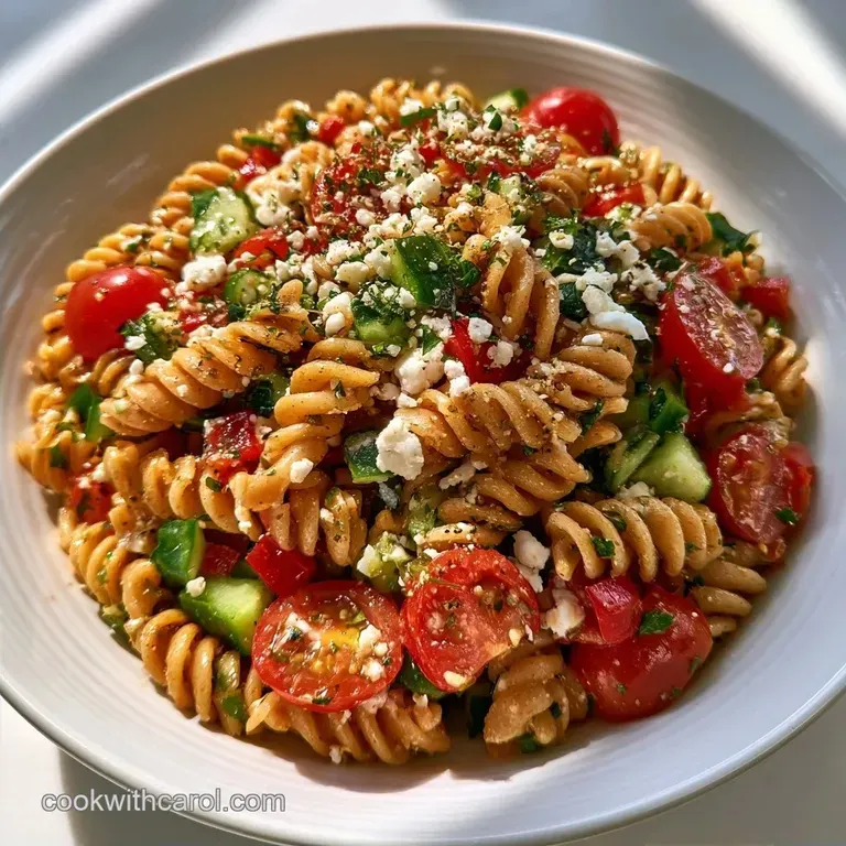 Healthy Veggie Packed Pasta Salad with Chickpeas