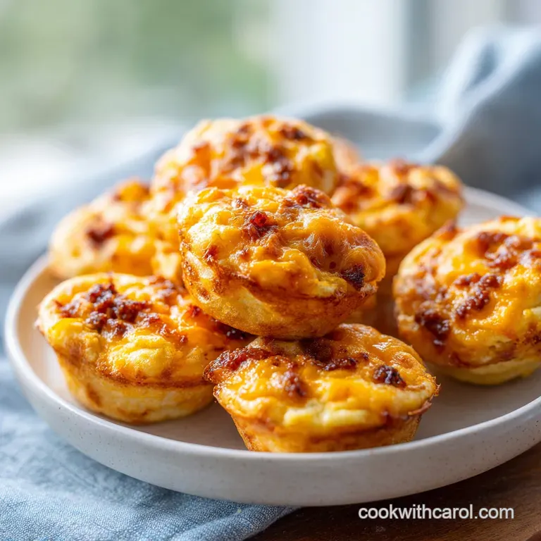 A neat stack of golden-brown pancake muffins on a white plate, glistening with a drizzle of clear amber syrup.