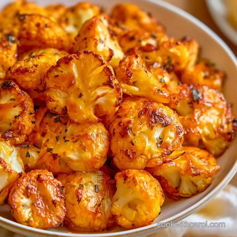 Charred cauliflower florets artfully arranged with bright lemon slices and a drizzle of oil on a dark slate plate.