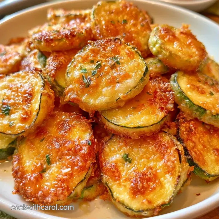 Neatly arranged golden-brown vegetable rounds topped with bubbly parmesan on a modern matte black serving dish.