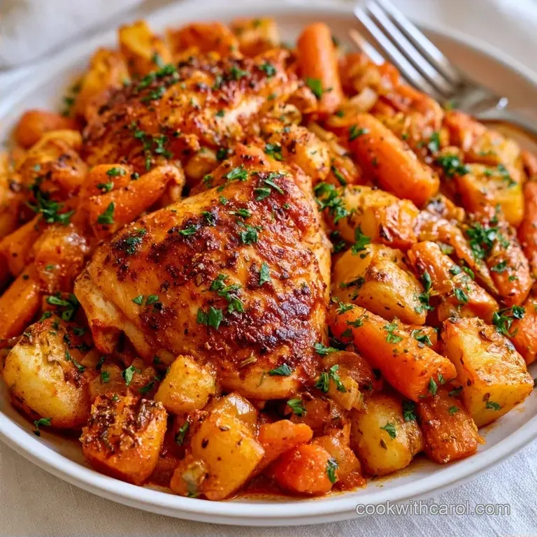 Sheet Pan Chicken Quarters and Root Veggies