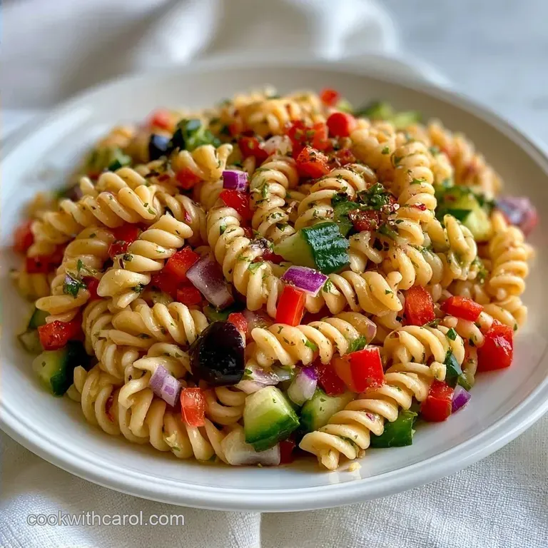 Simple Potluck Pasta Salad with Rotini