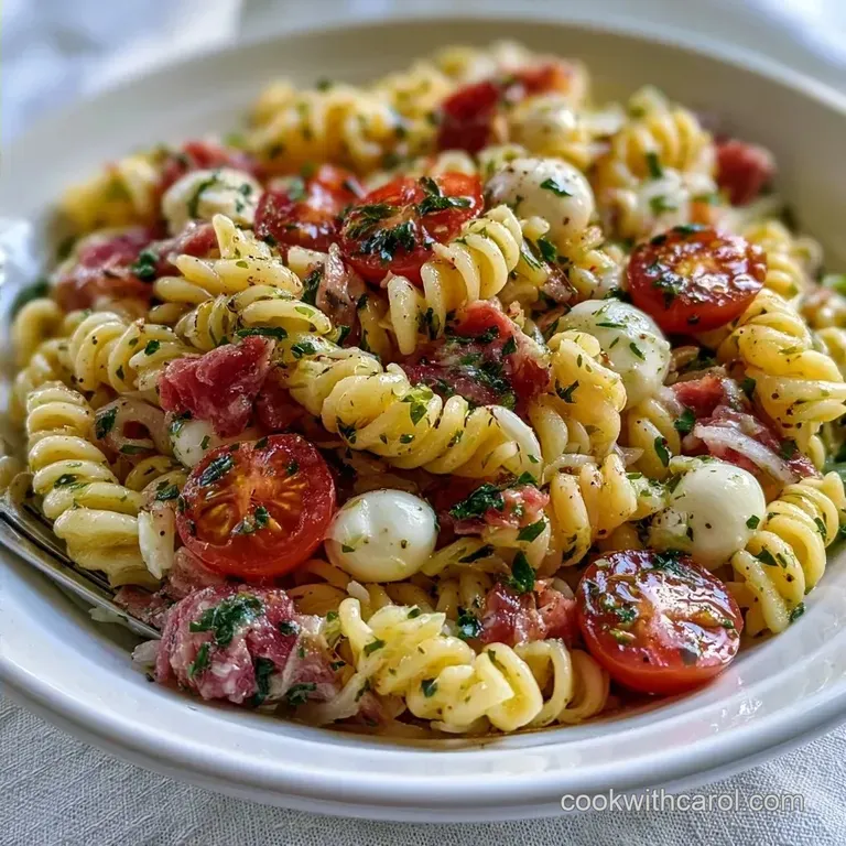 Zesty Italian Pasta Salad: Tangy and Briny